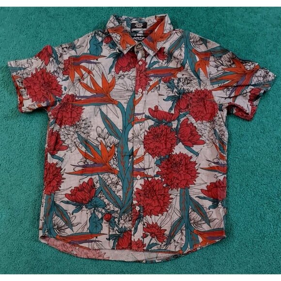 Eighty Eight Platinum Shirt Size XL 100% Cotton Grey Floral Hawaiian - Picture 1 of 5